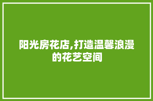 阳光房花店,打造温馨浪漫的花艺空间