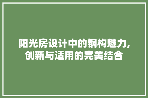 阳光房设计中的钢构魅力,创新与适用的完美结合