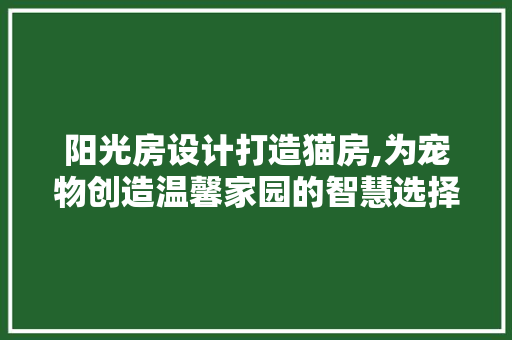 阳光房设计打造猫房,为宠物创造温馨家园的智慧选择