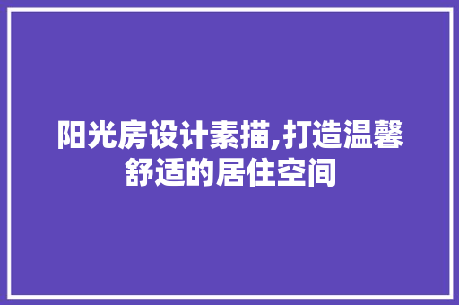 阳光房设计素描,打造温馨舒适的居住空间