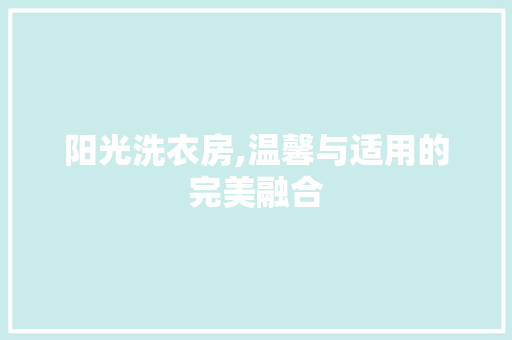 阳光洗衣房,温馨与适用的完美融合
