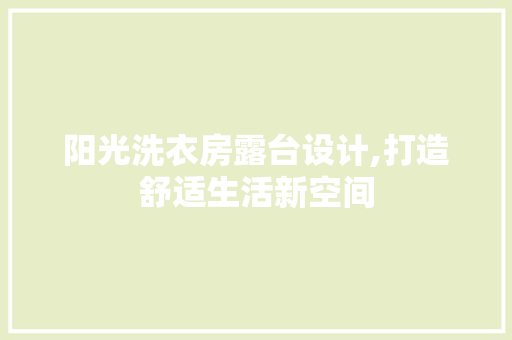 阳光洗衣房露台设计,打造舒适生活新空间