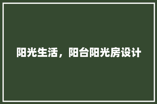 阳光生活，阳台阳光房设计