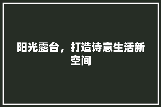 阳光露台，打造诗意生活新空间