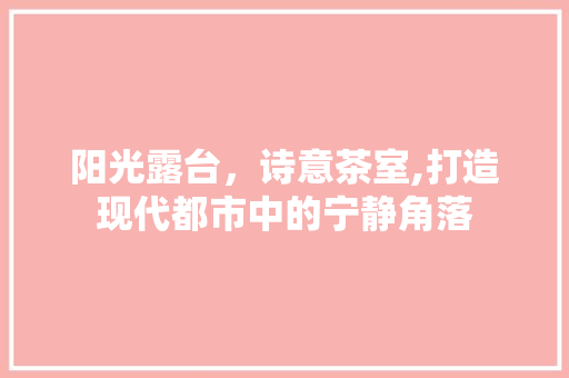 阳光露台，诗意茶室,打造现代都市中的宁静角落