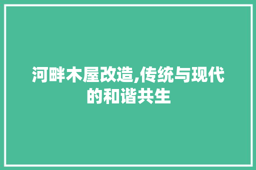 河畔木屋改造,传统与现代的和谐共生
