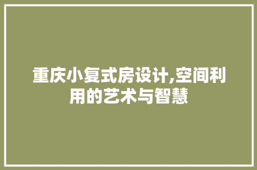 重庆小复式房设计,空间利用的艺术与智慧