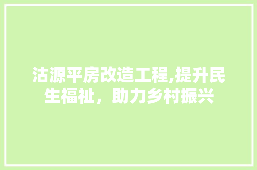 沽源平房改造工程,提升民生福祉，助力乡村振兴