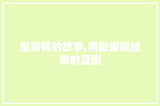 量房师的故事,用数据描绘家的蓝图