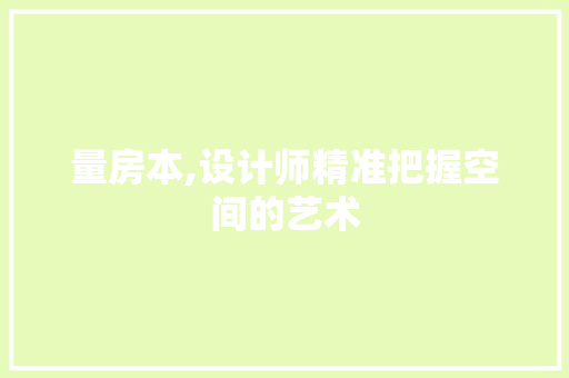 量房本,设计师精准把握空间的艺术