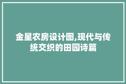 金星农房设计图,现代与传统交织的田园诗篇