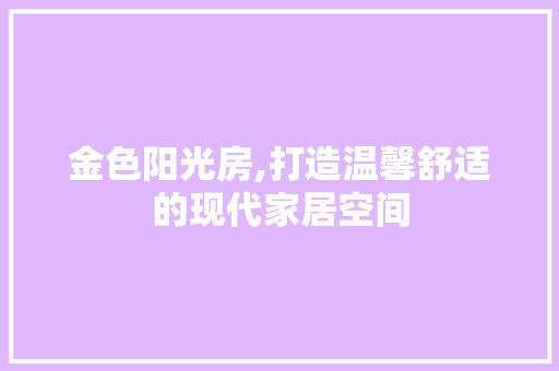 金色阳光房,打造温馨舒适的现代家居空间
