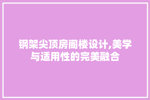 钢架尖顶房阁楼设计,美学与适用性的完美融合