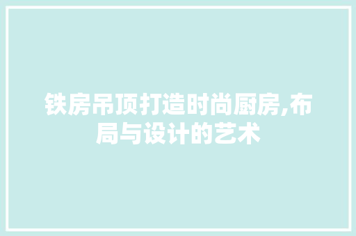 铁房吊顶打造时尚厨房,布局与设计的艺术