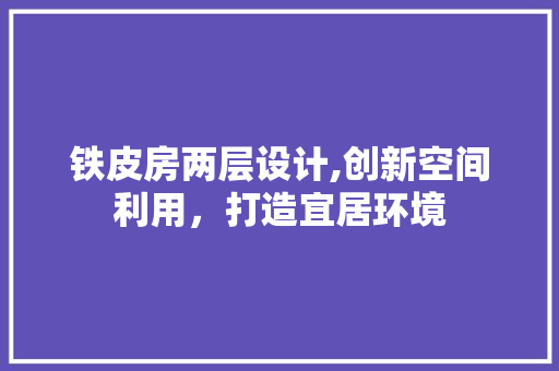 铁皮房两层设计,创新空间利用，打造宜居环境
