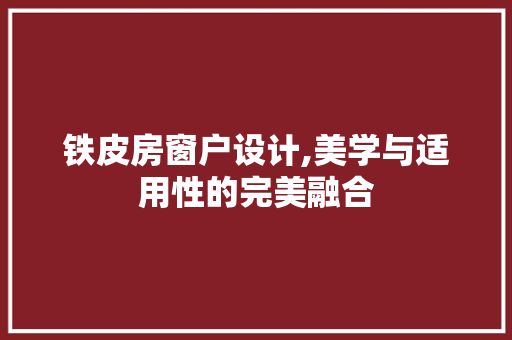 铁皮房窗户设计,美学与适用性的完美融合