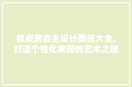 铁皮房自主设计图纸大全,打造个性化家园的艺术之旅