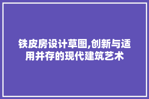 铁皮房设计草图,创新与适用并存的现代建筑艺术