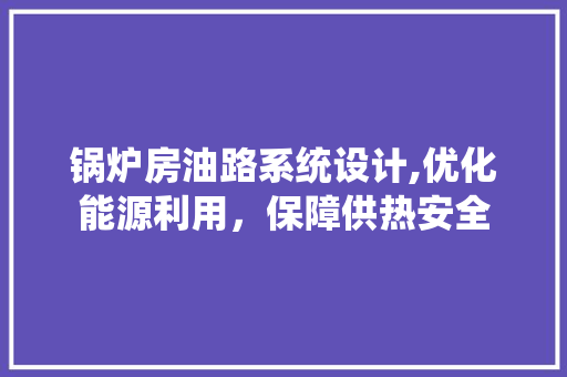 锅炉房油路系统设计,优化能源利用，保障供热安全