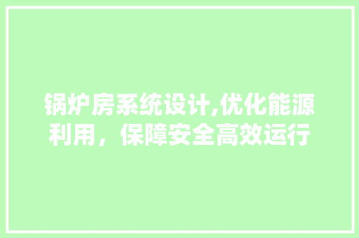 锅炉房系统设计,优化能源利用，保障安全高效运行