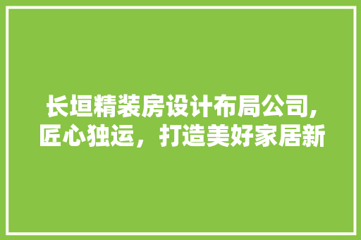 长垣精装房设计布局公司,匠心独运，打造美好家居新境界