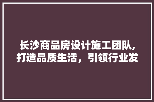 长沙商品房设计施工团队,打造品质生活，引领行业发展