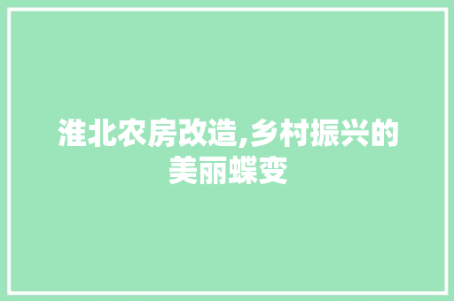 淮北农房改造,乡村振兴的美丽蝶变