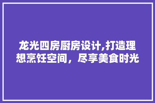 龙光四房厨房设计,打造理想烹饪空间，尽享美食时光