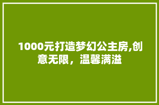1000元打造梦幻公主房,创意无限，温馨满溢