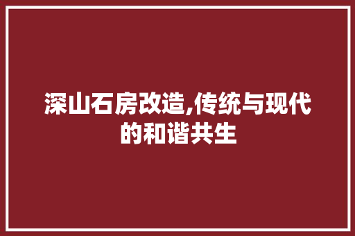 深山石房改造,传统与现代的和谐共生