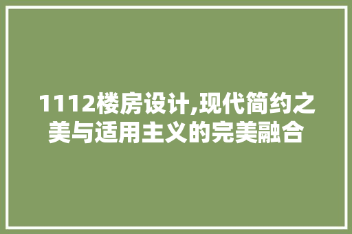 1112楼房设计,现代简约之美与适用主义的完美融合
