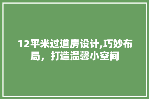 12平米过道房设计,巧妙布局，打造温馨小空间