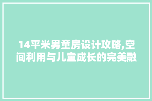 14平米男童房设计攻略,空间利用与儿童成长的完美融合