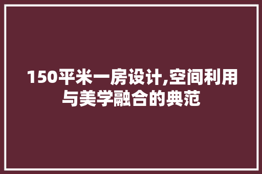 150平米一房设计,空间利用与美学融合的典范