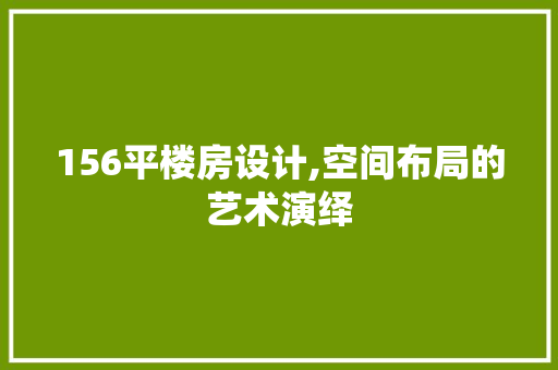 156平楼房设计,空间布局的艺术演绎