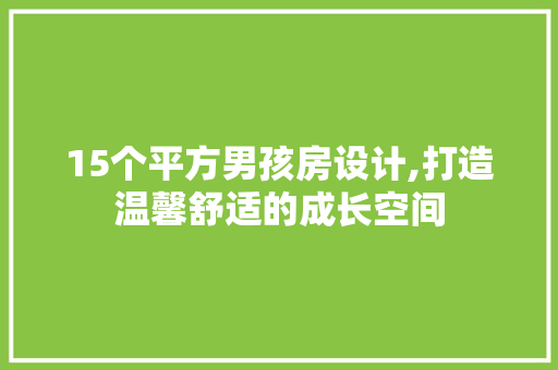 15个平方男孩房设计,打造温馨舒适的成长空间