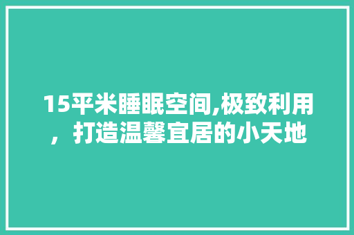 15平米睡眠空间,极致利用，打造温馨宜居的小天地