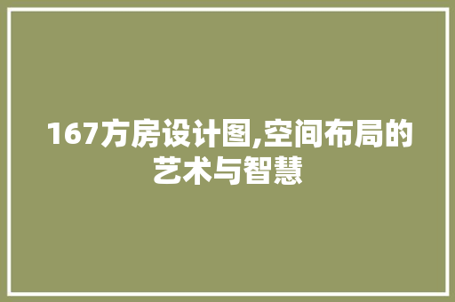 167方房设计图,空间布局的艺术与智慧