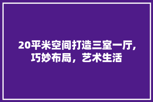 20平米空间打造三室一厅,巧妙布局，艺术生活