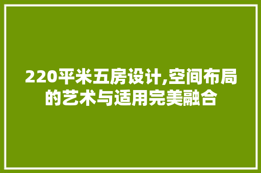 220平米五房设计,空间布局的艺术与适用完美融合