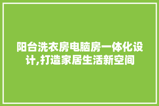 阳台洗衣房电脑房一体化设计,打造家居生活新空间