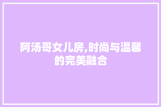 阿汤哥女儿房,时尚与温馨的完美融合
