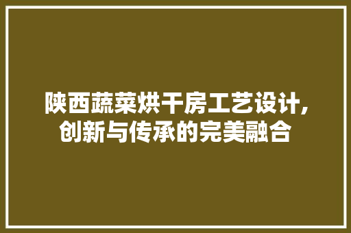 陕西蔬菜烘干房工艺设计,创新与传承的完美融合