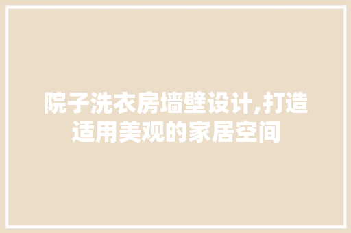 院子洗衣房墙壁设计,打造适用美观的家居空间