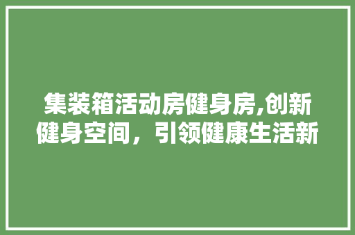 集装箱活动房健身房,创新健身空间，引领健康生活新潮流