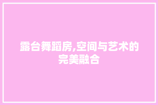 露台舞蹈房,空间与艺术的完美融合