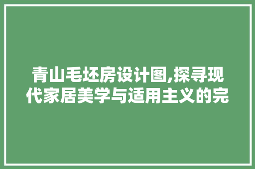 青山毛坯房设计图,探寻现代家居美学与适用主义的完美融合