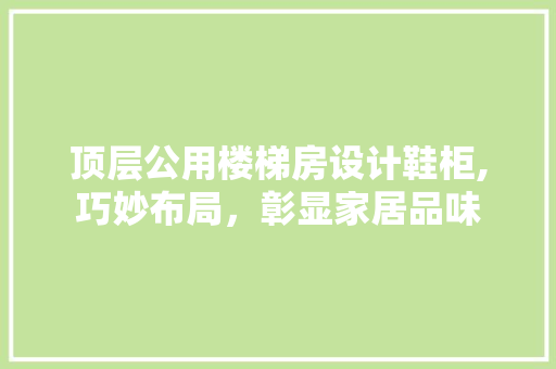 顶层公用楼梯房设计鞋柜,巧妙布局，彰显家居品味