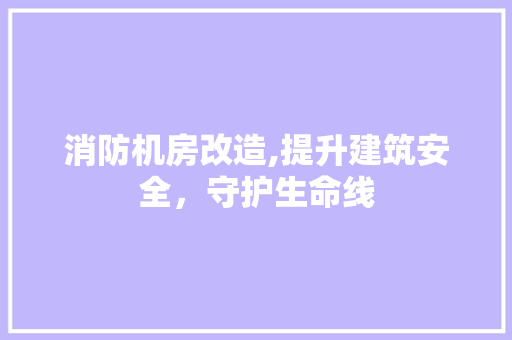 消防机房改造,提升建筑安全，守护生命线