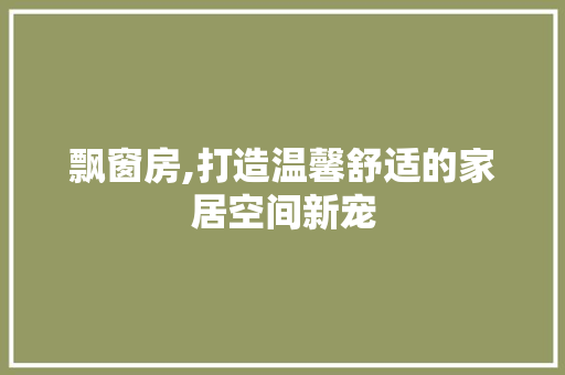 飘窗房,打造温馨舒适的家居空间新宠